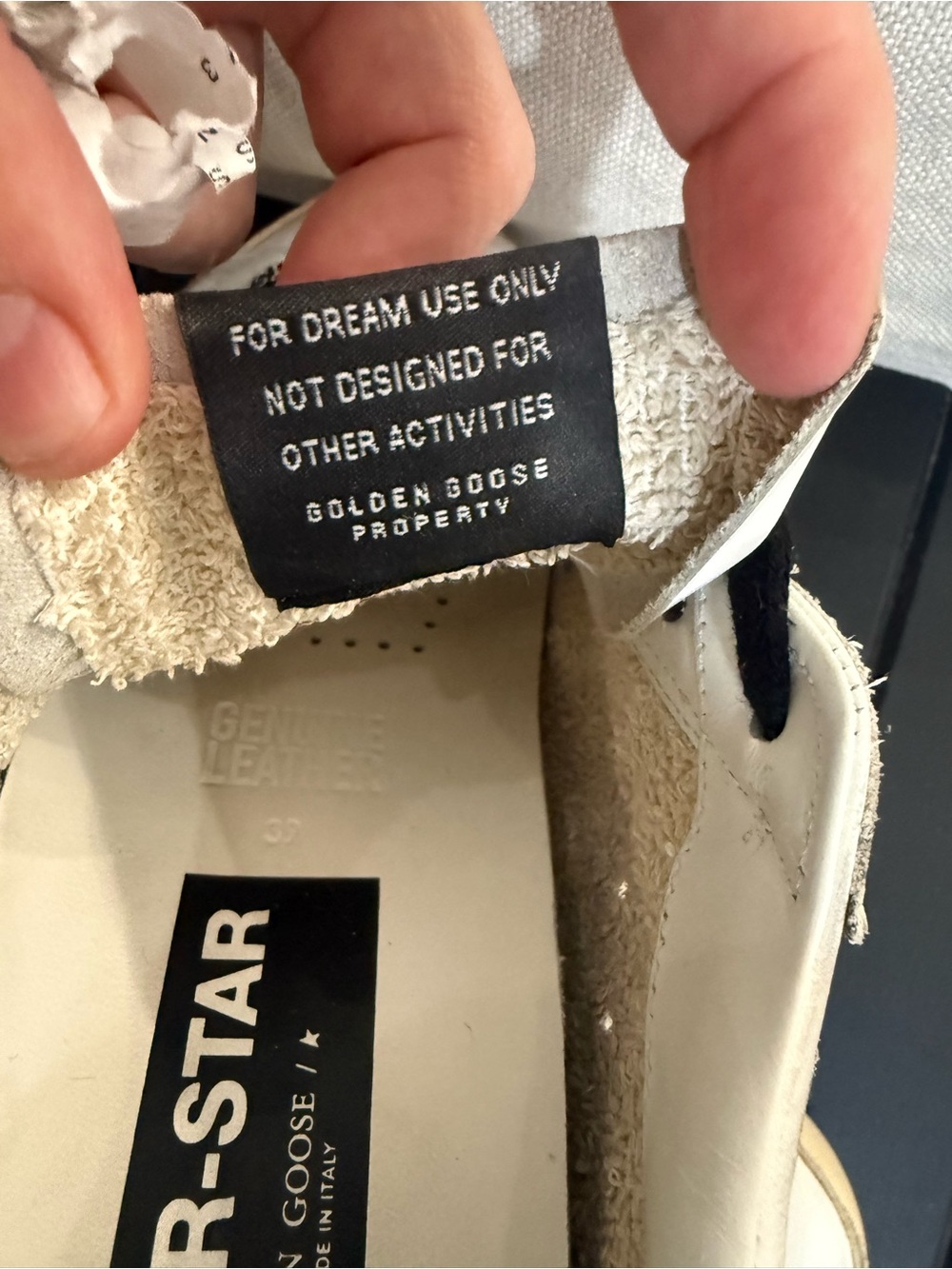 Golden Goose Super-Star Sneakers in White with Gold Glitter Heel - Picture 3 of 6